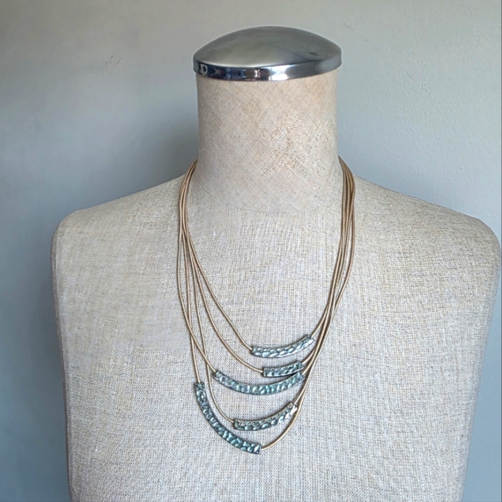 Lia Sophia Multi Strand Necklace Silver Accents